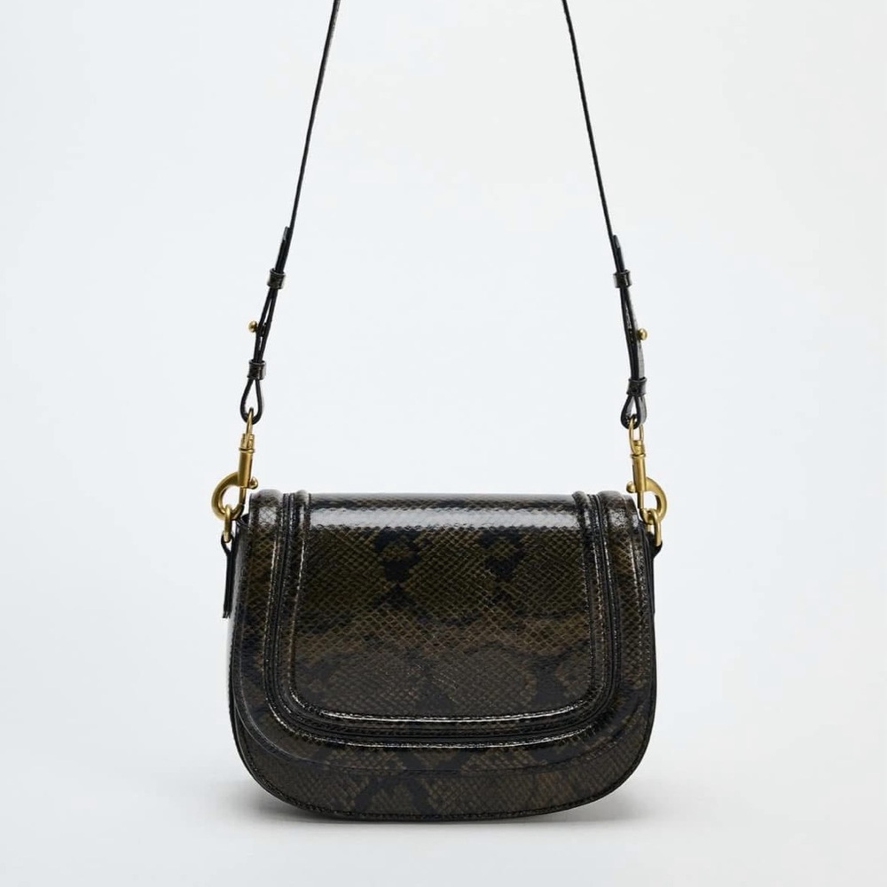 Zara Snake Skin Print Crossbody Bag